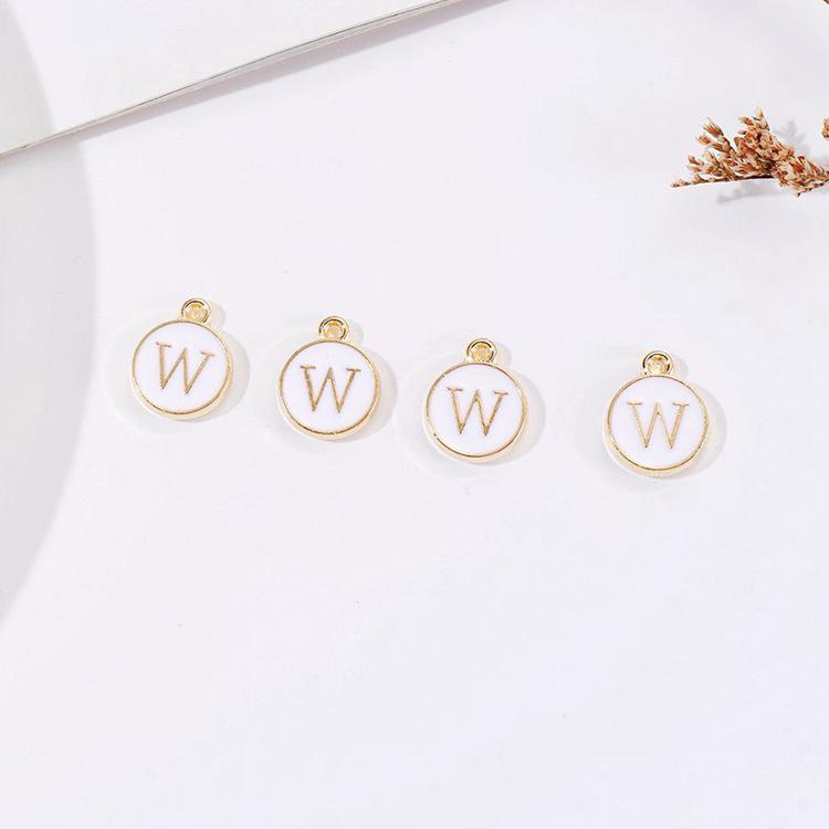 DIY Koreanischer Buchstaben Zubehör Bausatz: 26 Alphabetanhänger für Schülerinnen - Doppelseitig, Webmaterialien mit großem Loch