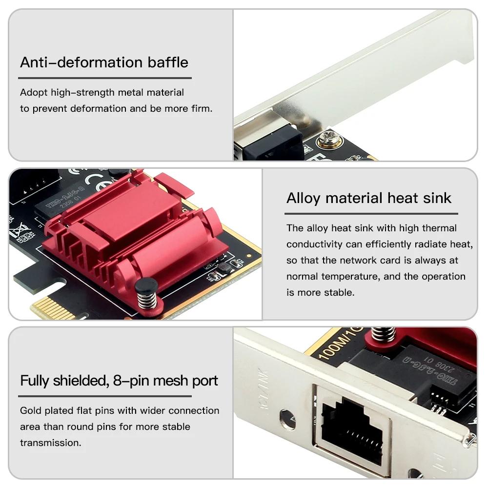 2.5Gbps PCI-E na RJ45 Síťová karta Realtek8126 1G/2.5G RJ45 Rozhraní Gigabit Ethernet PCI Express Wlan Adaptér pro PC Win10/11