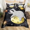 Cartoon Sloth Duvet Cover Set Cute Animals Bedding Sets For Boys Girls Funny Sloth Tropical Leaves Floral Nature Quilt Cover Set