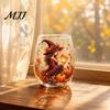 Creative Holiday Gift Fantasy Witch Glass Tea Cup, Gothic Crystal Ball Pattern Tumbler for Halloween Party Glassware Wine Juice, 320ml Vintage