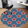 1pc Stars Circle Office Round Area Rug, Under Office Chairs Bedroom Living Room Home Decor, Room Deco