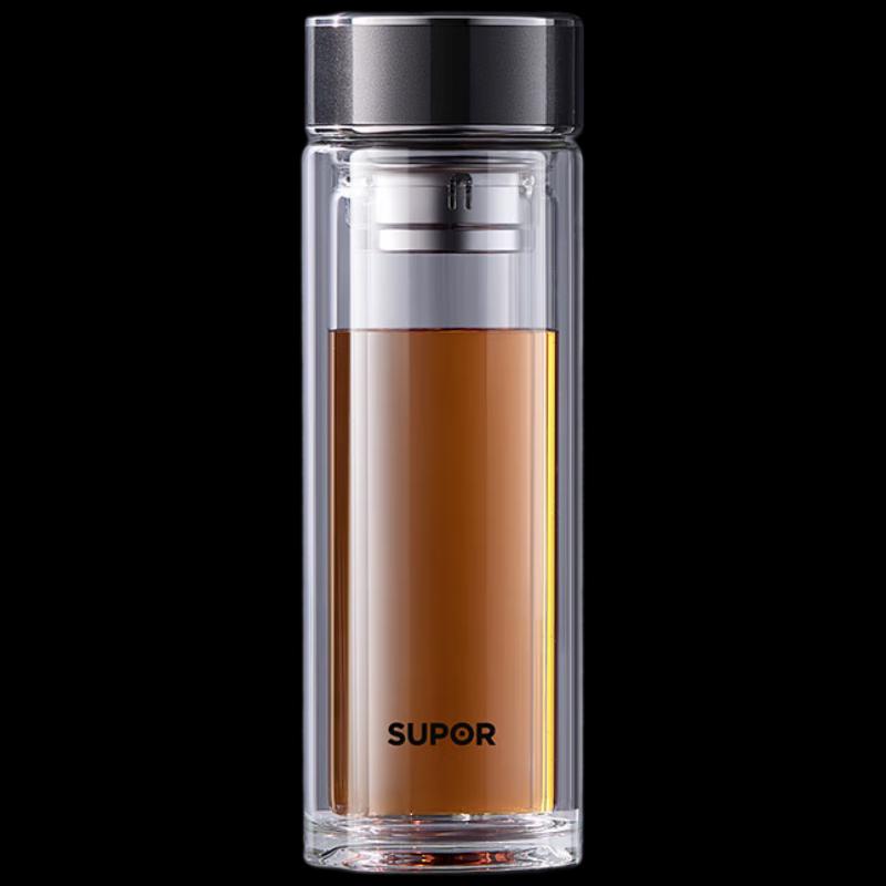 SUPOR Double-Layer Borosilicate Glass Tea Infuser Bottle