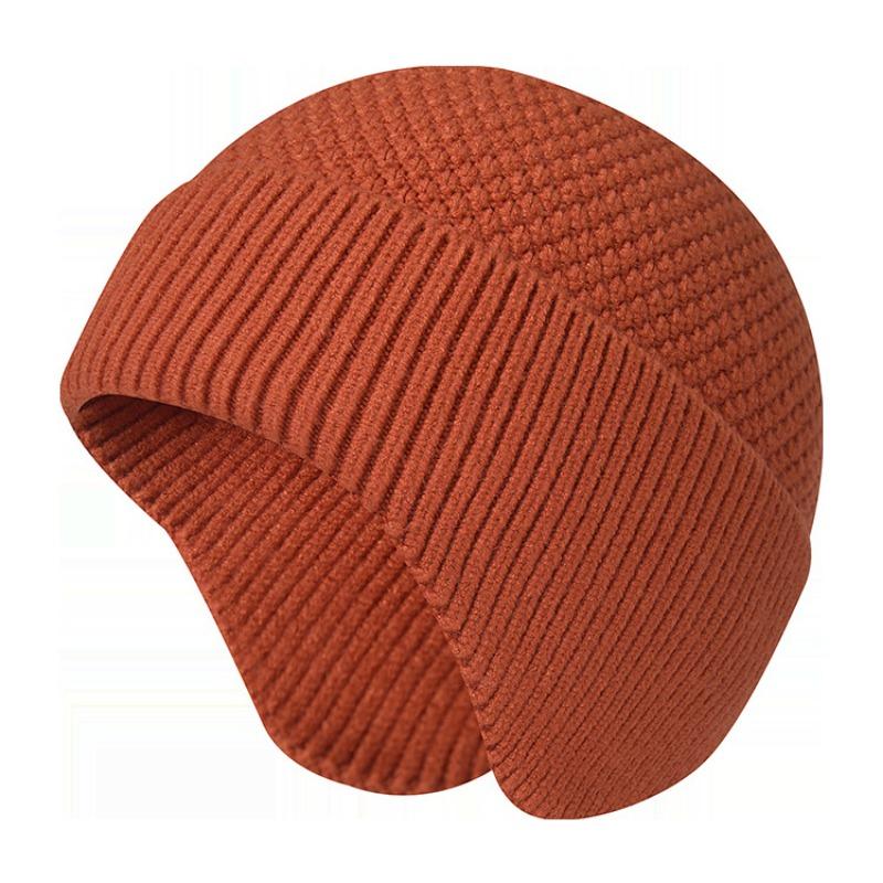 New thickened knitted wool hat men's winter warm pullover hat cold and windproof bag head cold hat ear protector children