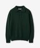 BLOND9 Bulky Polo Knit Top_Green
