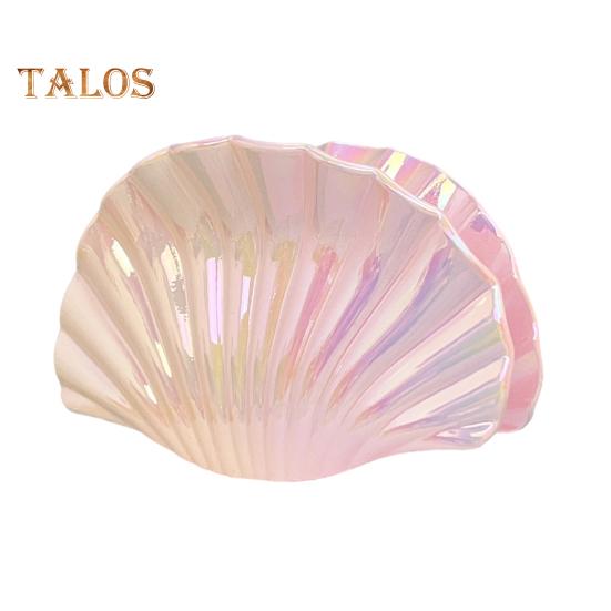 

Заколка для волос с градиентным цветом, полый дизайн, форма ракушки, пластиковый смоляной материал, крепкая ручка, задняя часть, когти для волос розовый