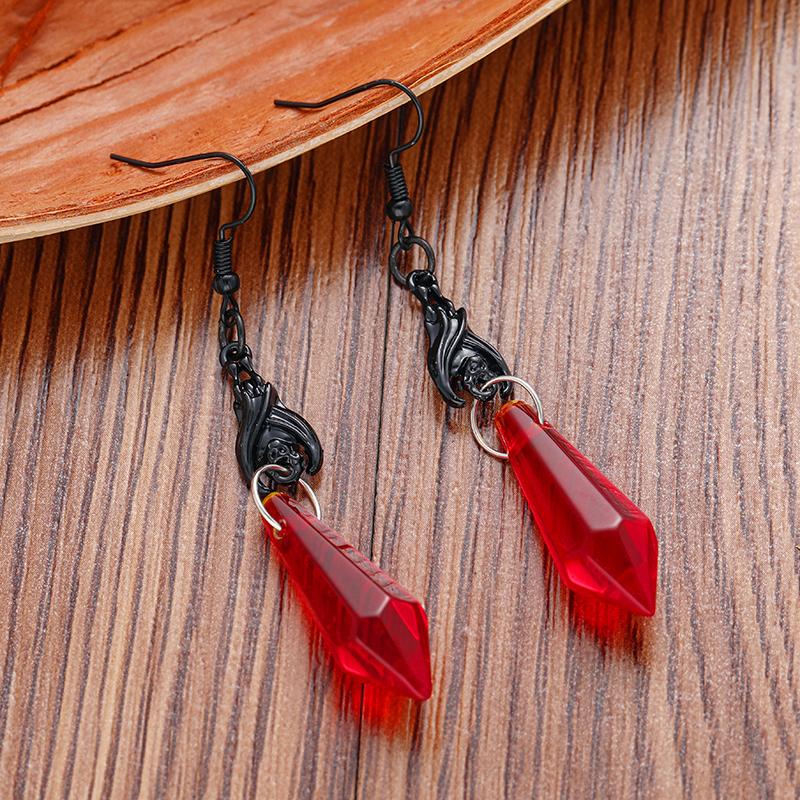 Vintage Gothic Vampire Witch Black Rose Earrings for Women  New Creative Holiday Party Personalized Jewelry Halloween Gifts
