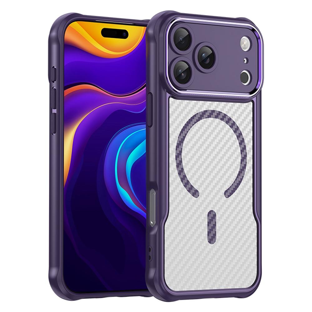 For iPhone 17 Pro Case Compatible with MagSafe Hybrid Phone Cover Carbon Fiber