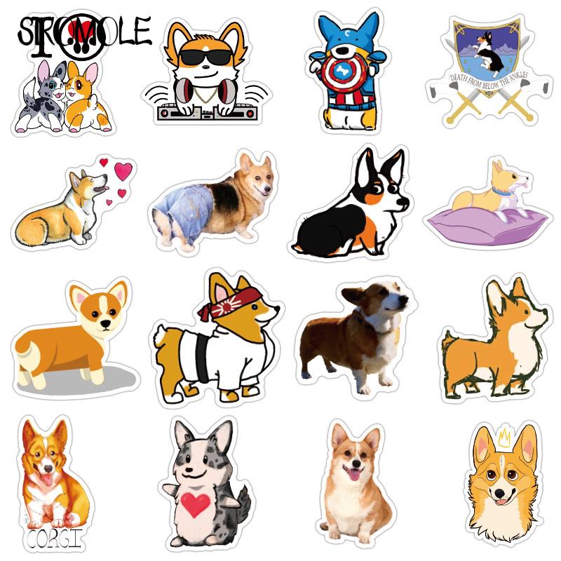 10 30 50 100PCS Cartoon Cute Corgi Dog Stickers Animals DIY Toy Skateboard Laptop Suitcase Case Table DecalS Graffiti Sticker F5