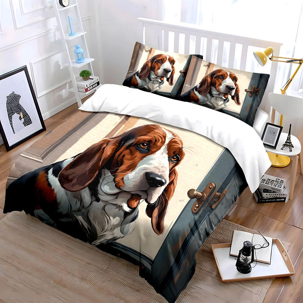 Gentle hound's soulful gaze Bedding sets Duvet covers Pillowcases(1* Duvet Cover 2* Pillowcases without duvet insert)