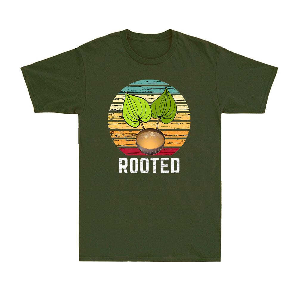 Rooted Funny Rooted Kava Leaf Plant Kava Cups Vintage Sunset Men s T-Shirt S разноцветный