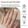 120Pcs/Box Nude Gold French Press On Nails 12Sizes Extra Trapezoid Full Cover Soft Gel False Nail Tips For Nail Extension