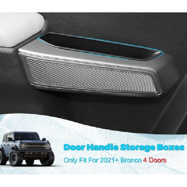 4x Door Grab Handle Pocket Storage Box For 2021-2025 Ford Bronco Accessories