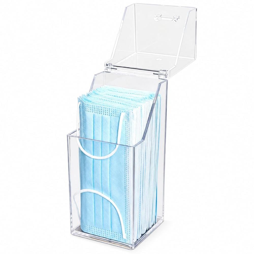 Dust-Proof Face Mask Dispenser Vertical Acrylic Storage Holder Mask Storage Box  Makeup Storage