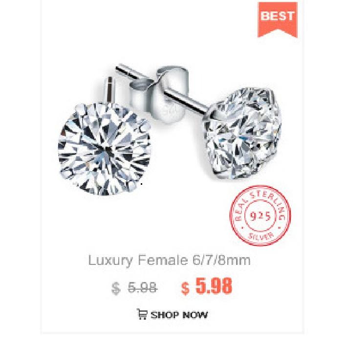 Luxury Female 6/7/8mm Round Lab Diamond Earrings 100% Real 925 Sterling Silver Earrings For Women Small Screw Stud