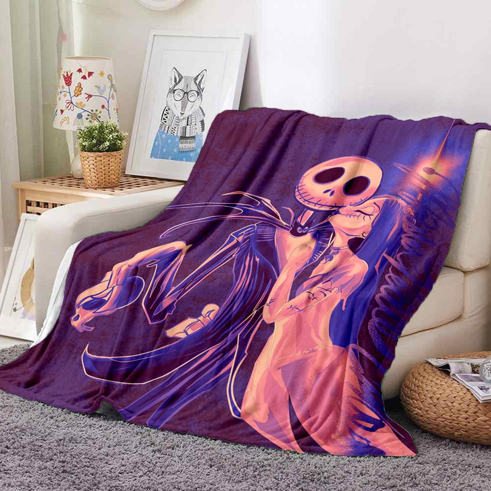 Nightmare Before Christmas Flannel Blanket Throw Blanket Soft Warm Sofa Bed Camping Home Decor Unique Christmas Gift C9211547