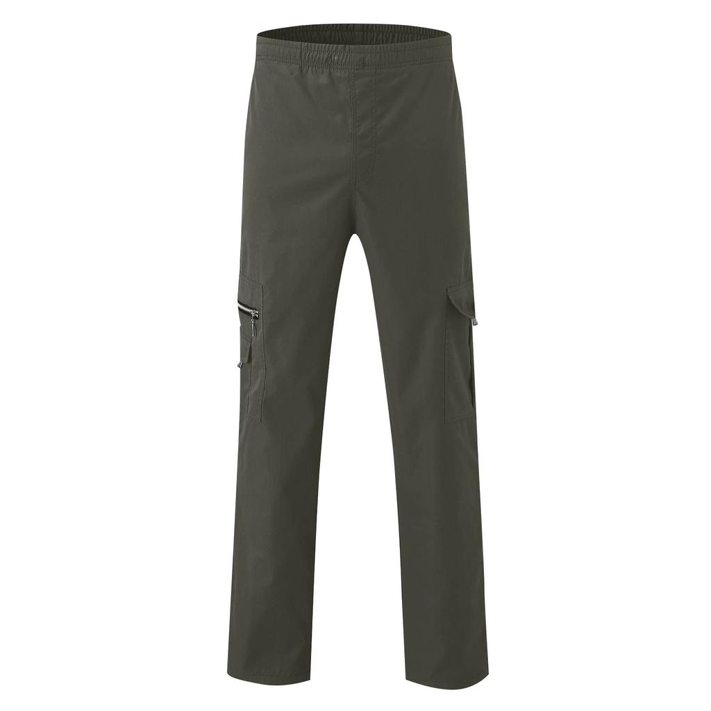Men's Casual Multi Pocket Loose Straight Leg Workwear Pants, Outdoor Pants, Fitness Pants