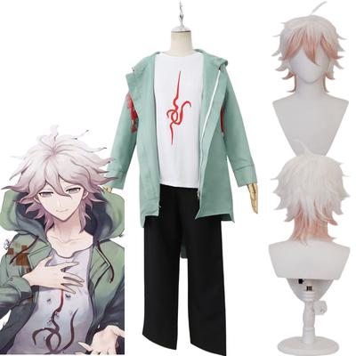 Anime Danganronpa Komaeda Nagito Cosplay Halloween für neutrale Perücke Rollenspiel Kleidung Party Uniform Jacke T-Shirt Anzug Kostüme
