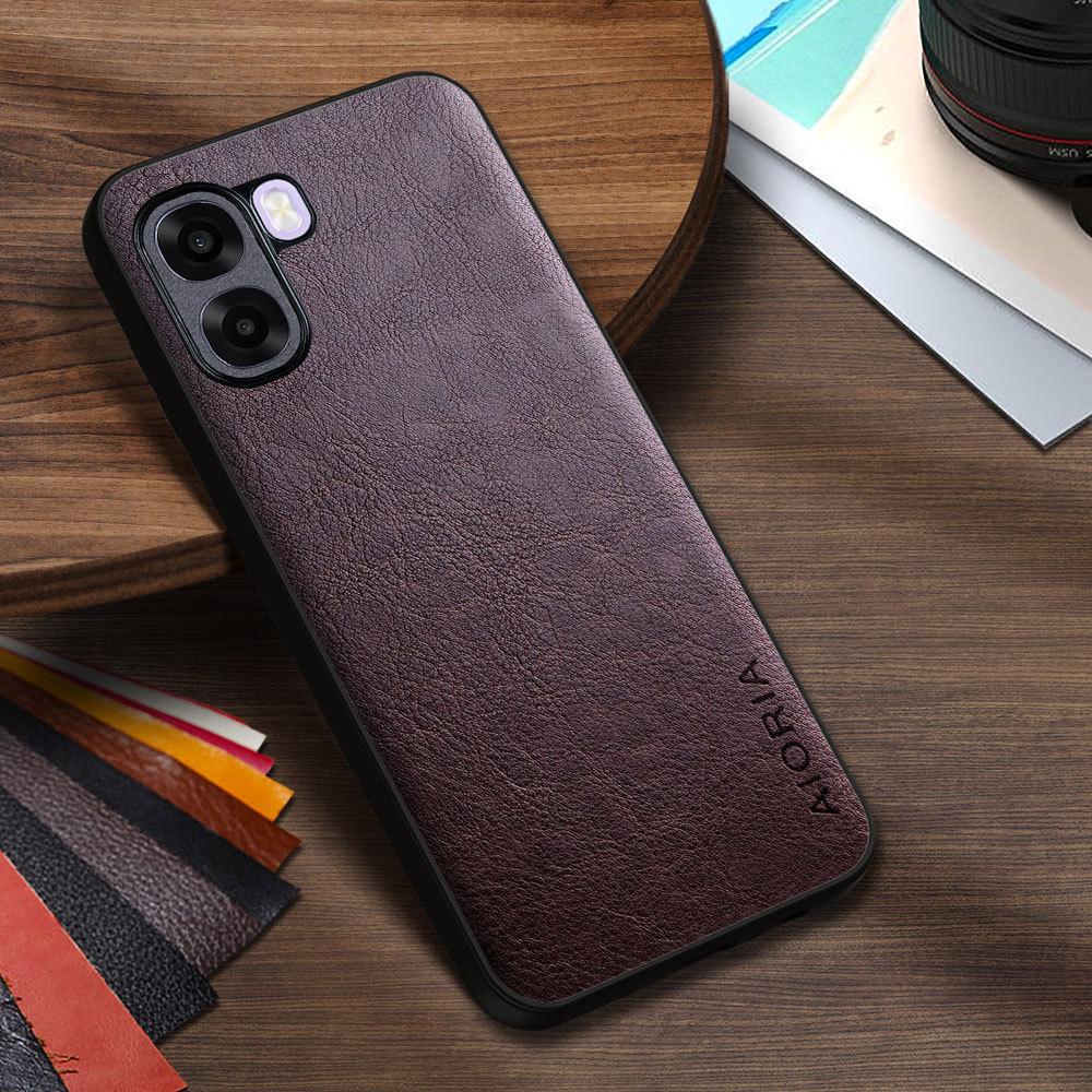 Luxury PU Leather Case for Oppo A6X A6T A6K 4G 5G Business Solid Color Design Phone Cover Soft TPU&Hard PC