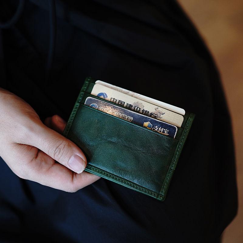 Large Capacity Oil Wax Leather Retro Card Holder - Multifunctional Driver's License and Bank Card Storage Bag