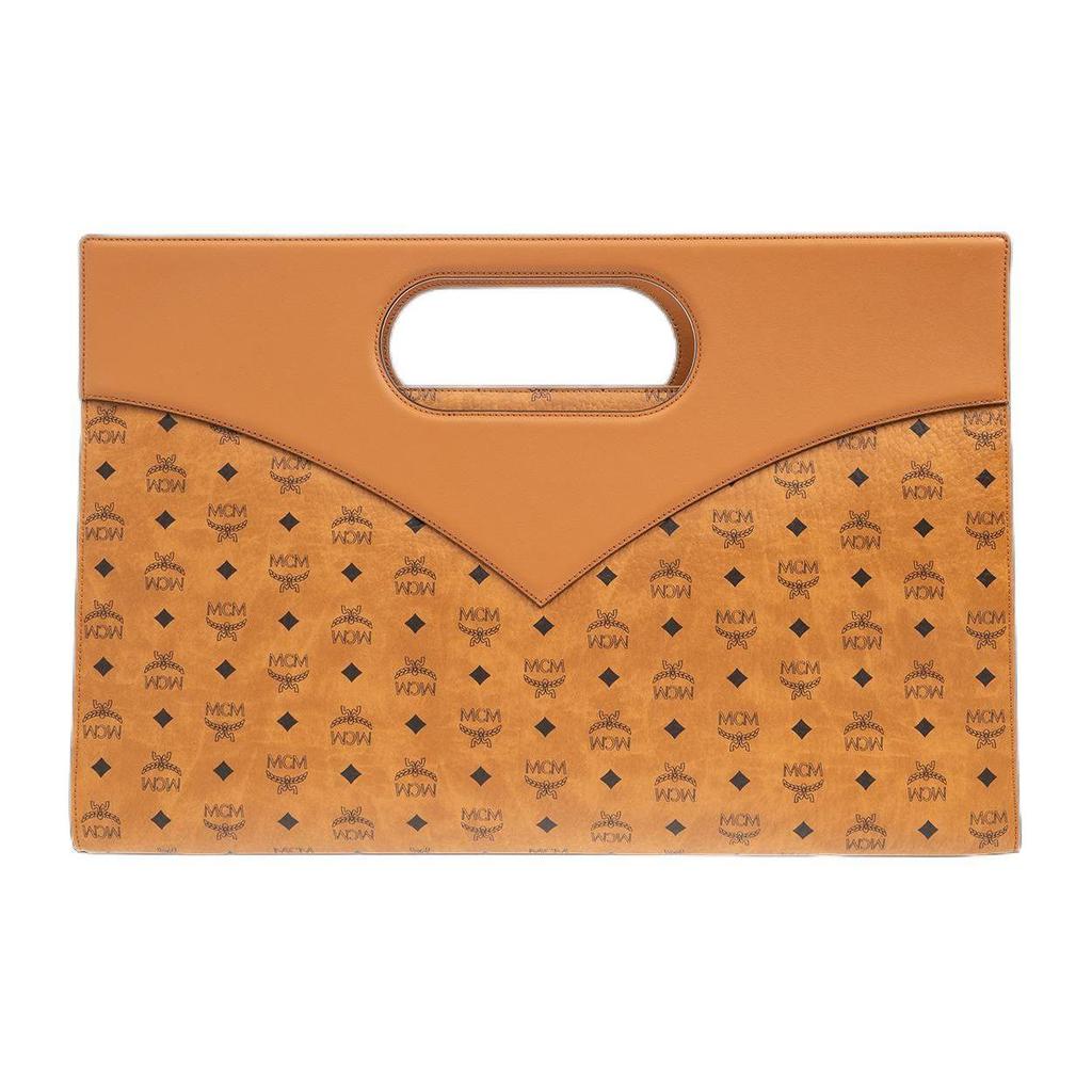 MCM Aren Visetos Shoulder Bag Cognac MWTESAK04CO001