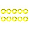 10Pcs Push Button Warning Ring 60Mm X 22Mm Yellow Round Emergency Stop Ring Replacement for Industrial Emergency Push Button