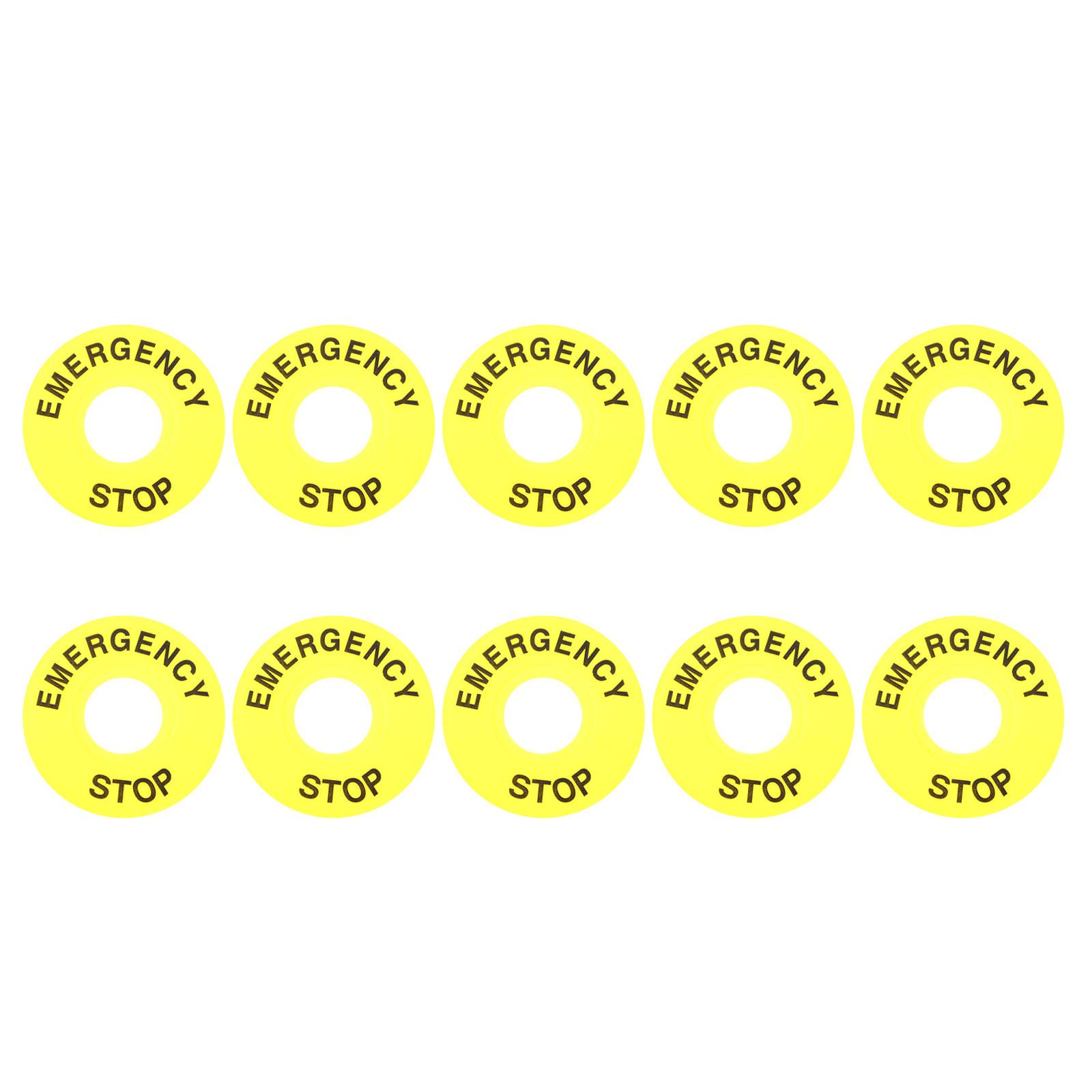 10Pcs Push Button Warning Ring 60Mm X 22Mm Yellow Round Emergency Stop Ring Replacement for Industrial Emergency Push Button other