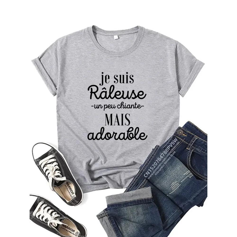 Harajuku Black Pink Red Tops Female Clothes France Funny Letter Graphic Women T-shirt Clothes