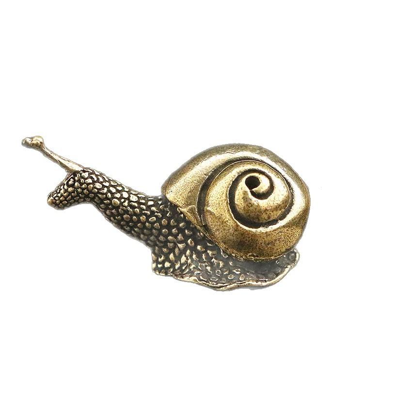 Snail Solid Brass Ornaments Tea Pet Vintage Copper Simulation Toy Decorations