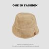 Fashionable Women's Vintage Korean Style Bucket Hat Zebra Leopard Print Plush Thickened Warm Versatile for Autumn Winter