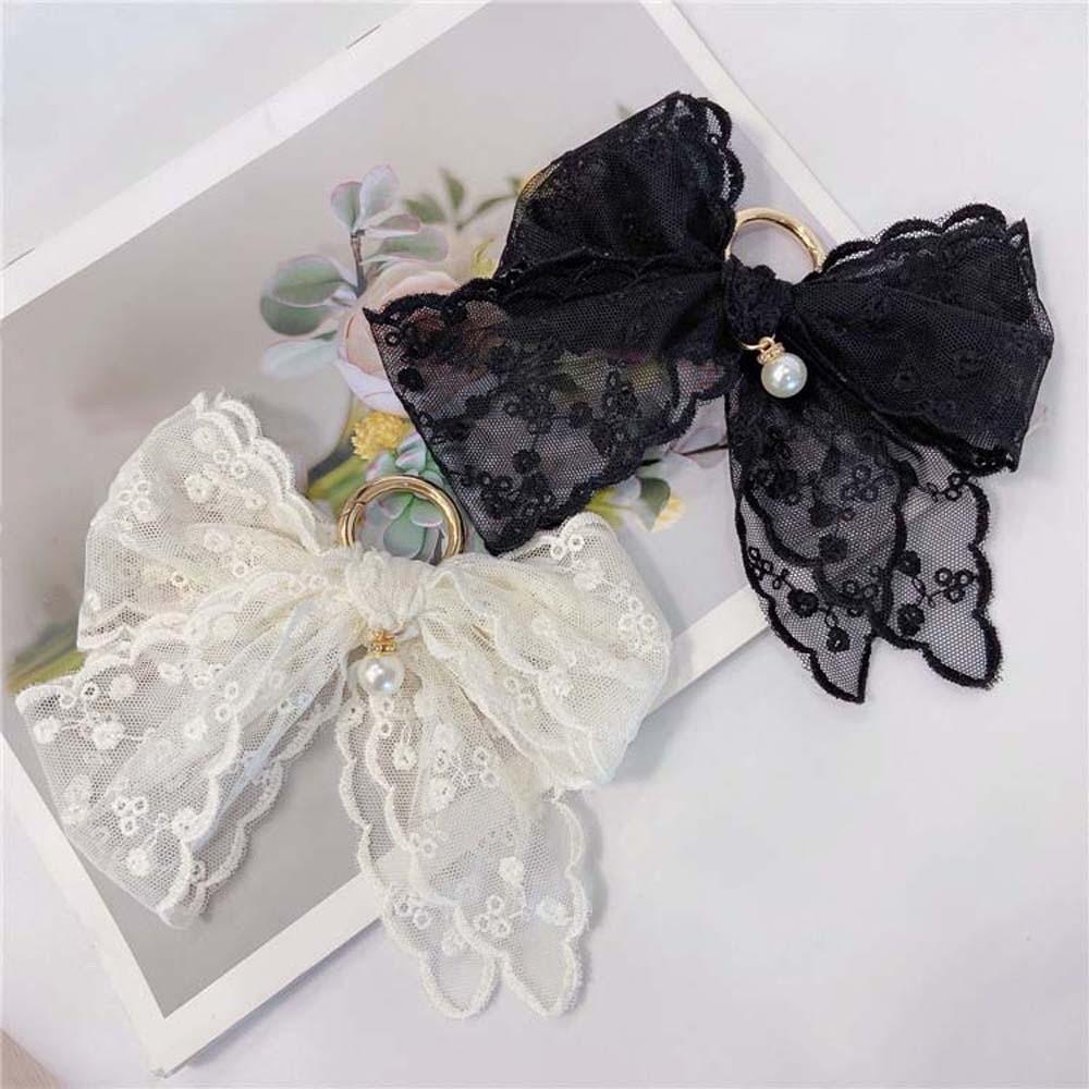 Elegant Sweet Key Ring Ornament Car Key Accessories Creative Lace Bow Pendant  Backpack