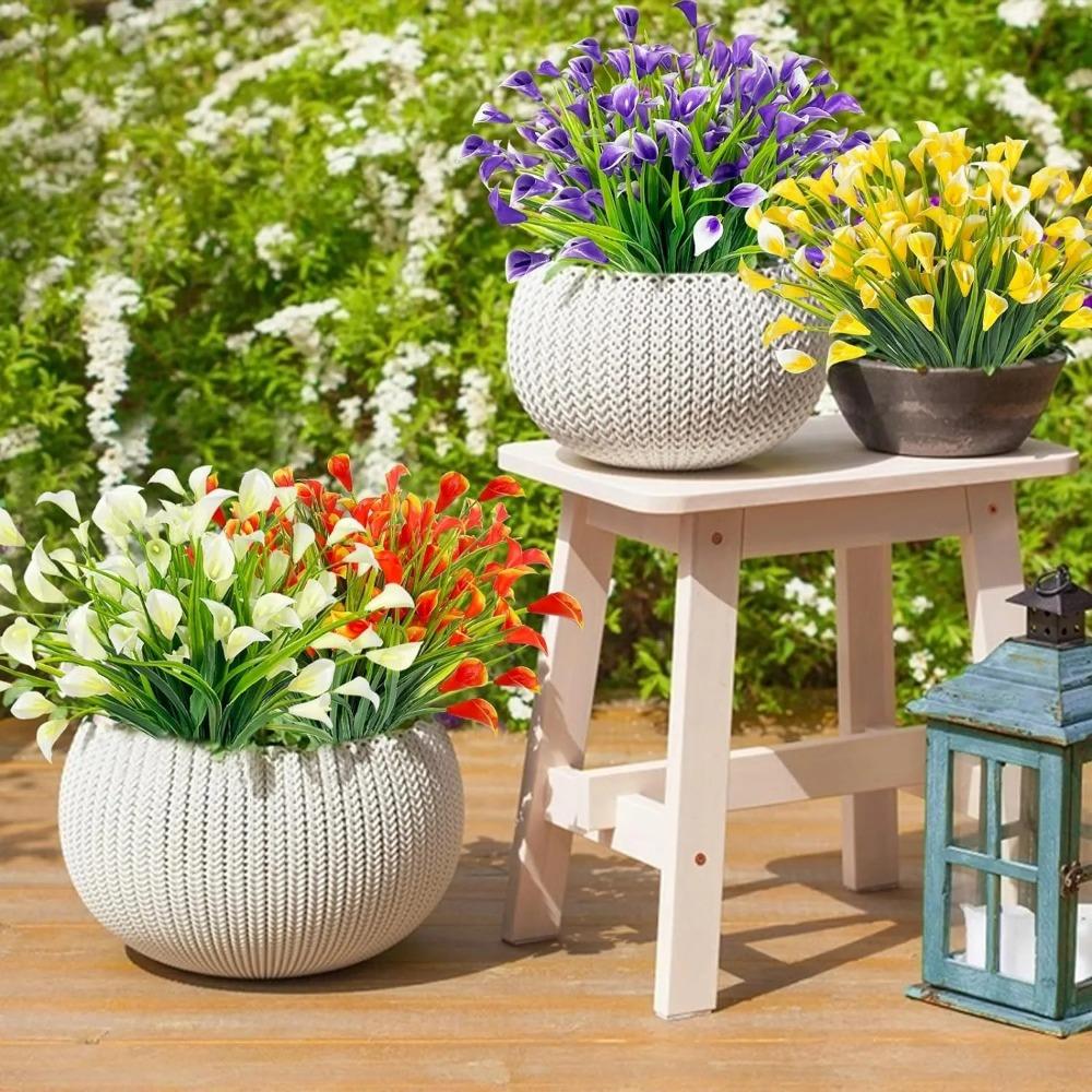 Künstlicher Calla-Lilien-Strauß 33cm Blütenköpfe für Heim-, Raumdeko, Garten, Außenbereich, Vase, Blume, Muttertag, Hochzeitsdekoration