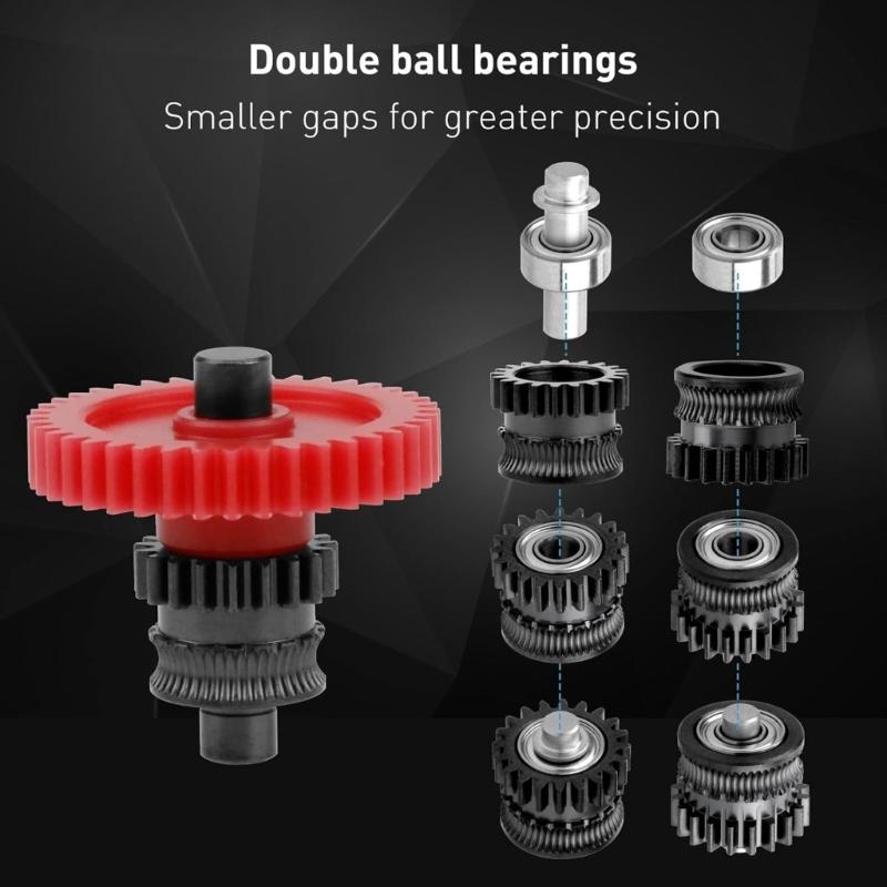 For 3D Printer Extruder Upgraded Double Gear Wear Resistance Nanometer Coated Hardened Steel For 3D Printer Parts