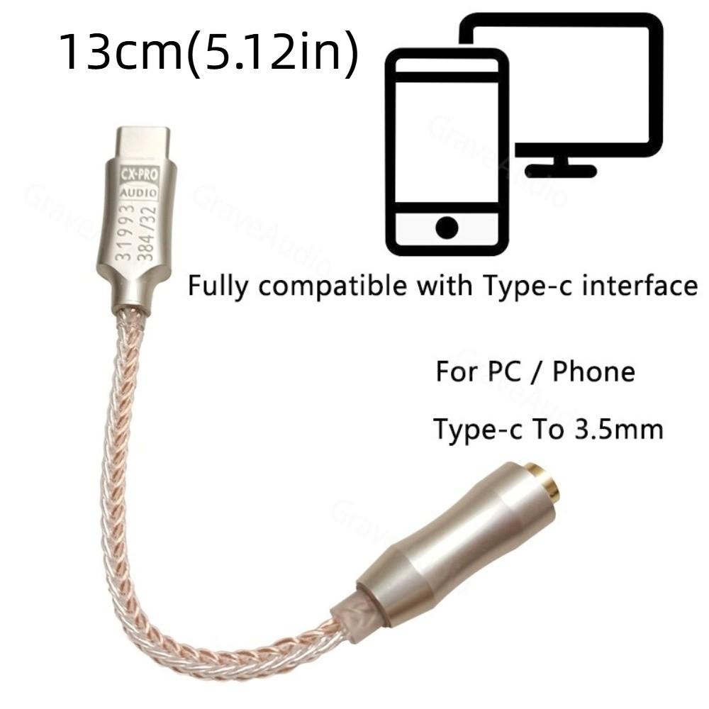 Type C To 3.5mm Headphone Amplifier Audio Decoder IEM AMP Mobile Phone Adapter  for Mobile Phone/PC