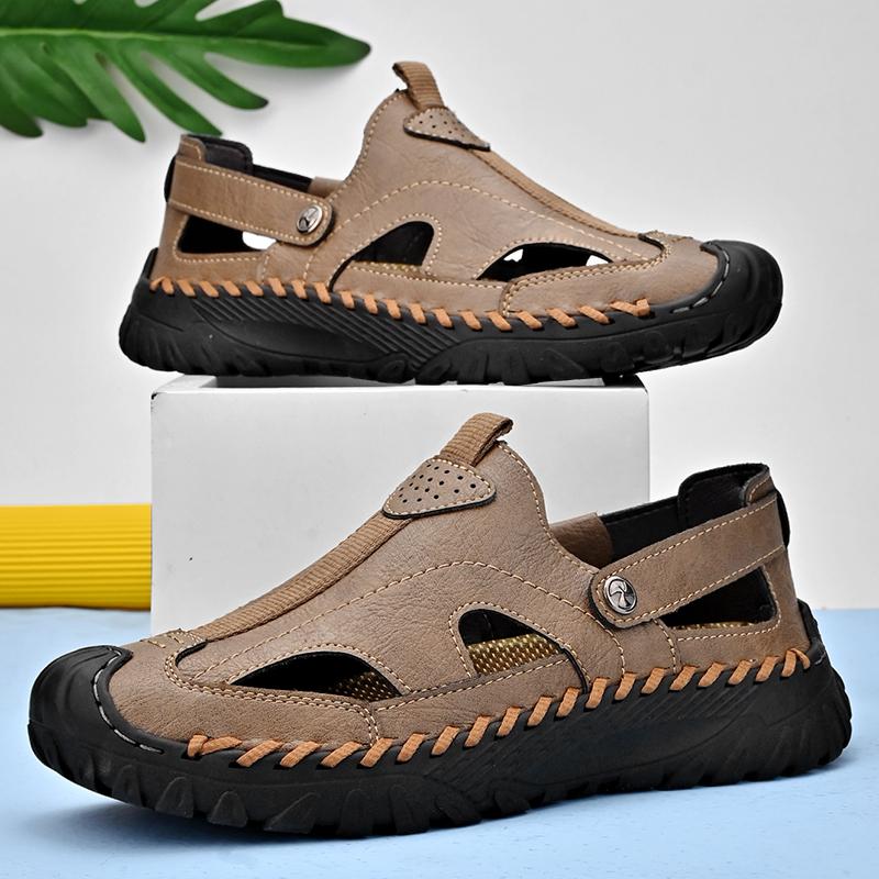 

Летние хиты продаж, мужские сандалии Baotou, сандалии ручной работы, нескользящие, удобные и дышащие, для отдыха и путешествий 38