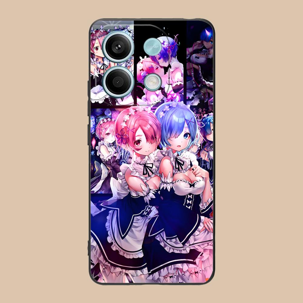 ReZero Rem Ram Matte TPU Mobile Phone Case for POCO M7 M6 M5 M4 M3 X7 X6 X5 X4 X3 Pro GT 5G Colorful Printing Cover