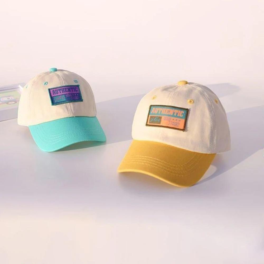 2-6year Patchwork Baseball Hat Outdoor Baby Peaked Hats New Kids Duck Tongue Cap  Boys Girls