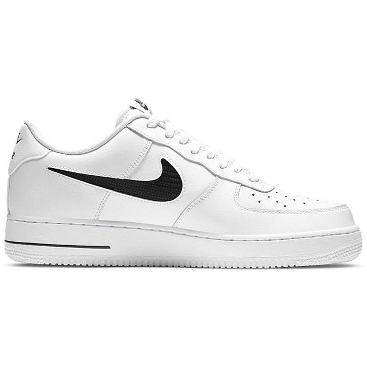 Nike Air Force 1 Low Cut Out Swoosh White Black CZ7377-100