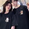 Summer Cartoon Tennis Rabbit Print Couple T-Shirts Tee for Men Women Casual Loose Short Sleeved Tshirts Top
