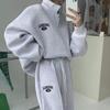 Set Hoodie Larg și Pantaloni de Trening pentru Femei Street Style Toamnă/Iarnă 2025