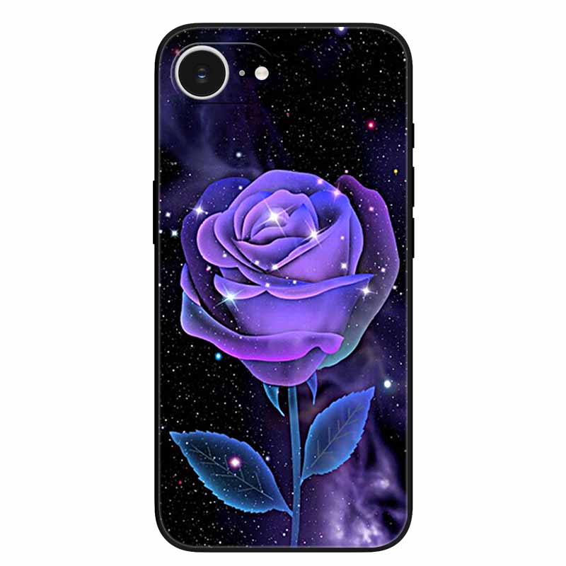Schwarze Handyhülle Cover für Apple iPhone 16e Hüllen Gedruckte TPU Weiche Stoßfängerhülle für iPhone16e 16e 2025 Schutz Silikonhüllen