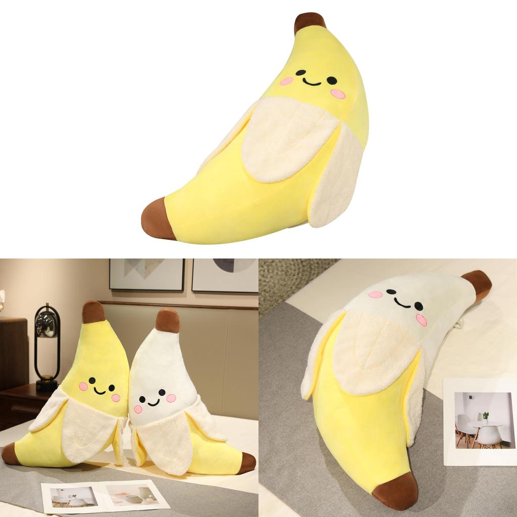 Plush Banana Toy For Kids Soft Fruit Pillow Bed Decor Gift