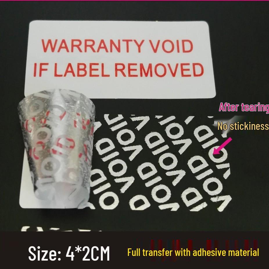 Tear-Resistant Anti-Tamper Warranty Seal & Anti-Theft Fragile Label Sticker
