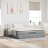 VidaXL Ottoman Bed Frame and Mattress Light Grey 180x200 Cm Fabric, Bed Frame, Upholstered Bed Frame, Bed Frame 3311127