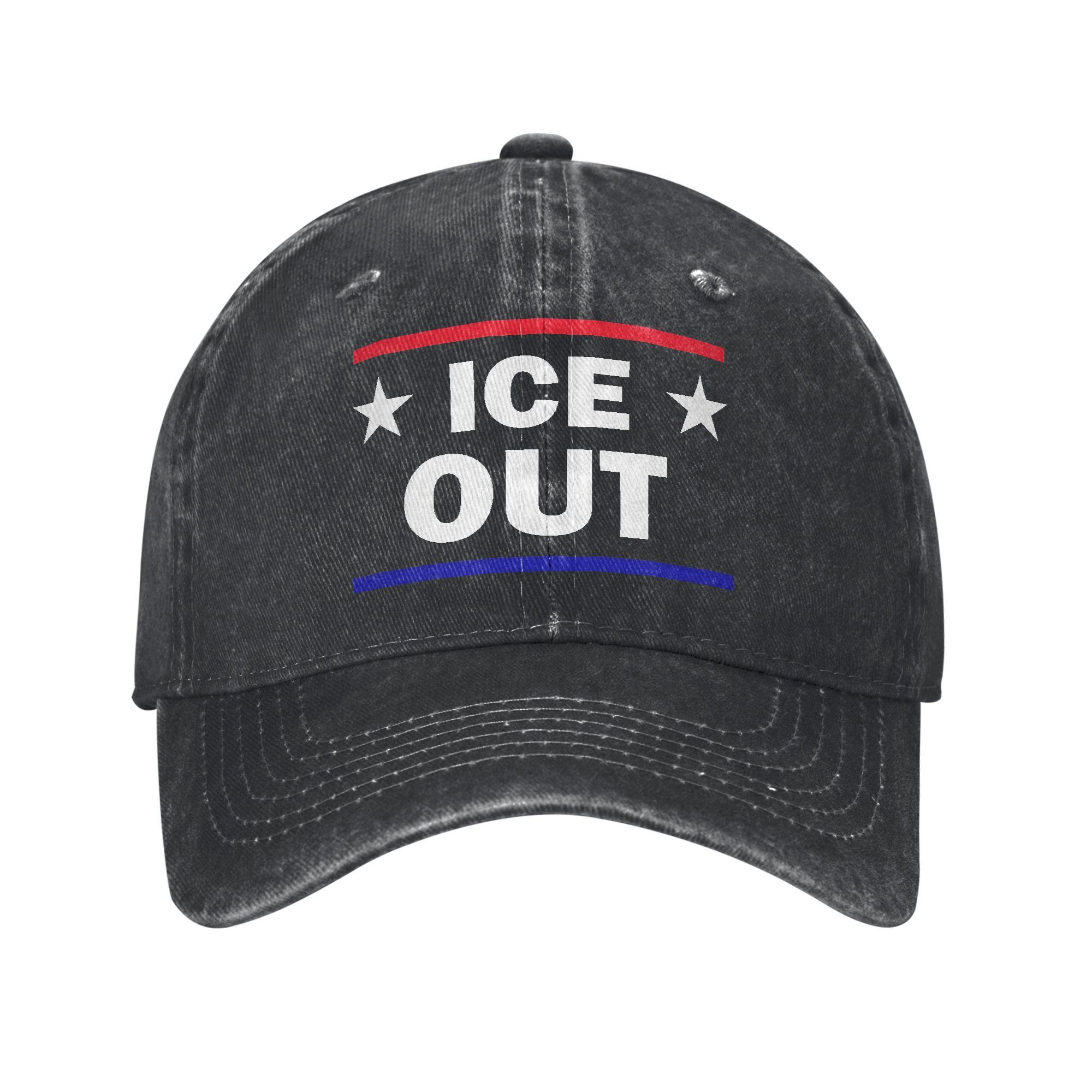 Unisex Women Ice Out Anti Ice Minneapolis Abolish Ice Cap Outfits Baseball Caps Retro Trucker Hat Adjustable One Size