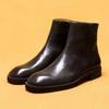 Promotional Genuine Leather Martin Boots - British Retro Style with Square Toe and Zipper