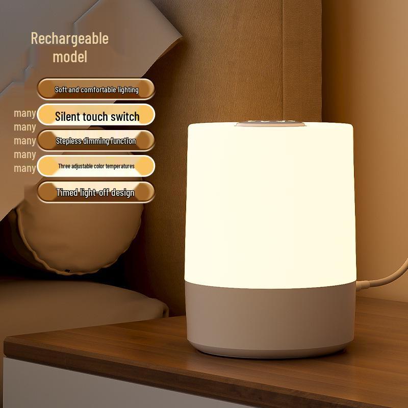 Rechargeable Touch Night Light with Remote - Eye Protection Table Lamp for Postpartum Baby Feeding & Bedroom Sleep