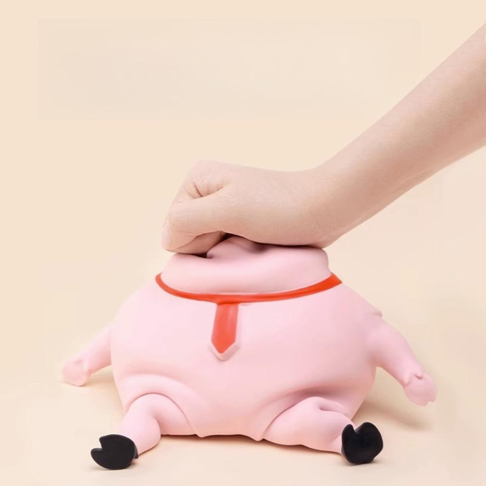 Trendy Pink Skin Pig Slow Rebound Squishy Funny Design For Office Hand Pull Squeeze And Daily Mood Stress Relief