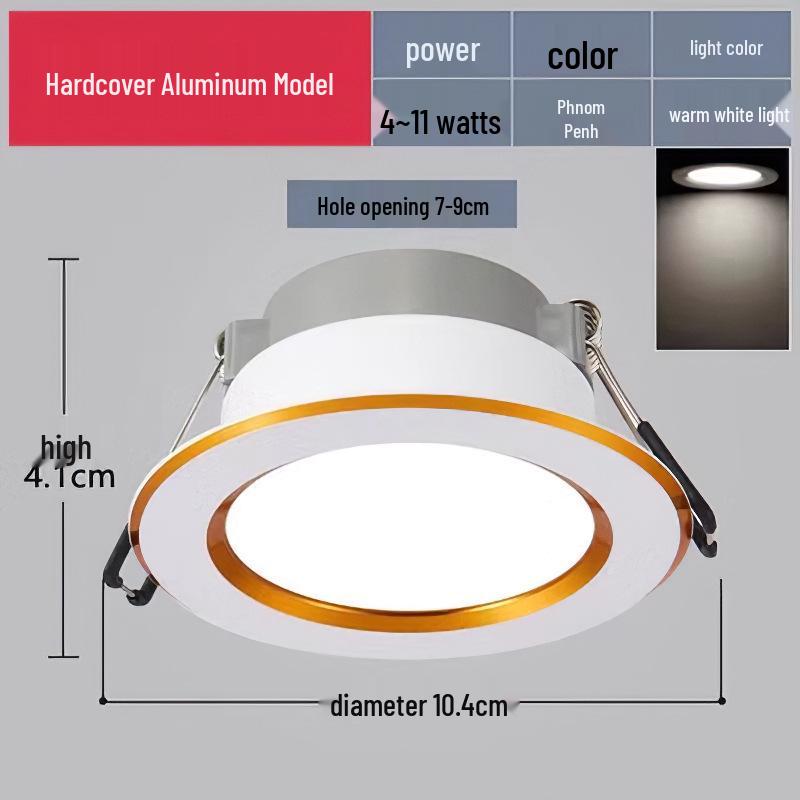 

Copper Downlight Recessed Spotlight for Living Room, Bedroom, and Aisle Ceiling 4W