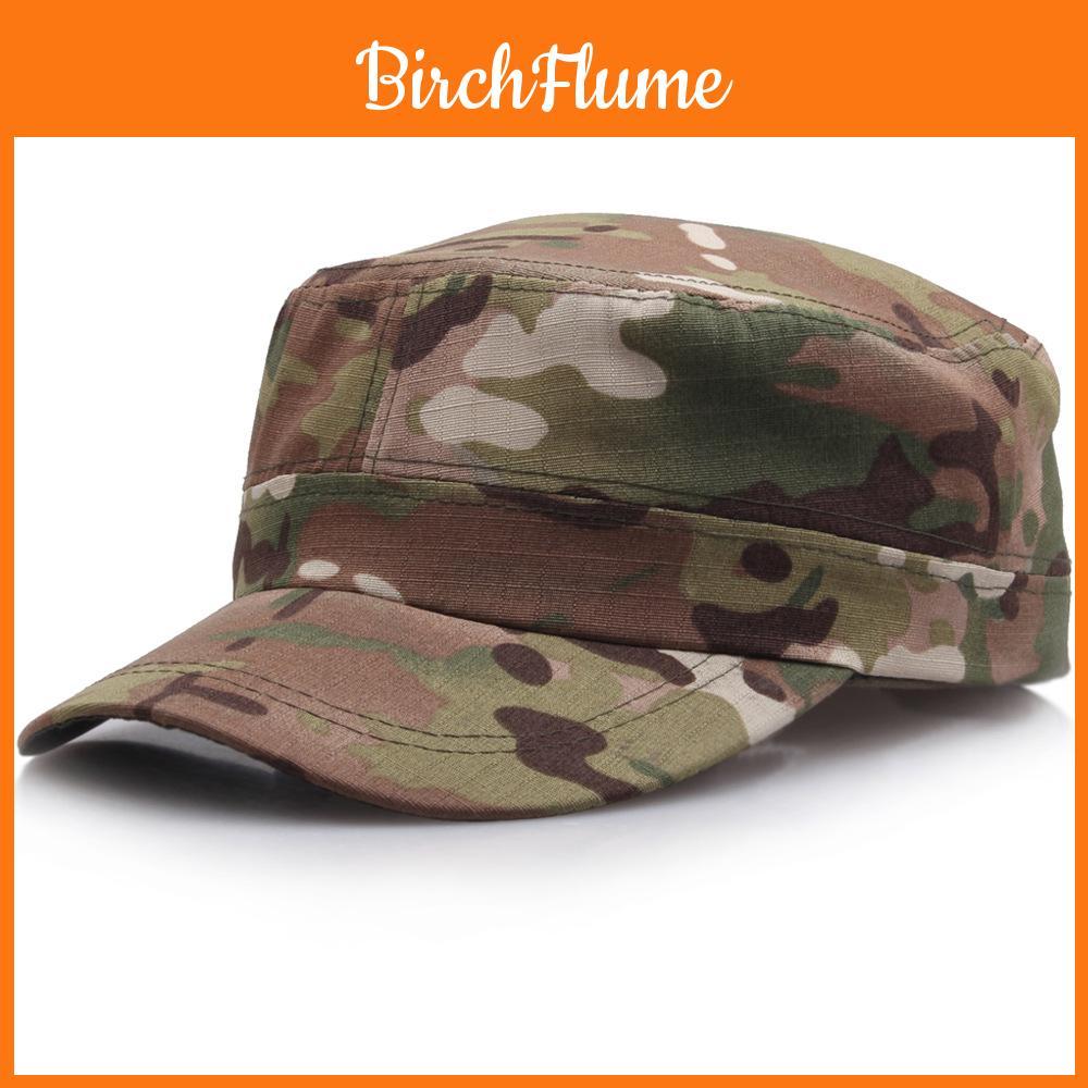 Cappello Mimetico da Esterno Stile Militare con Visiera Piatta e Protezione Solare per Adulti