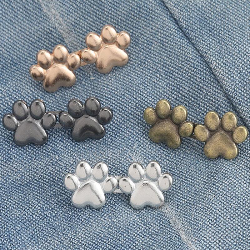 Cute Cat Claw Tighten Waist Buckle Metal Brooches Pins Clip Adjustable Snap Button Jeans Buttons Detachable Clothing Accessories